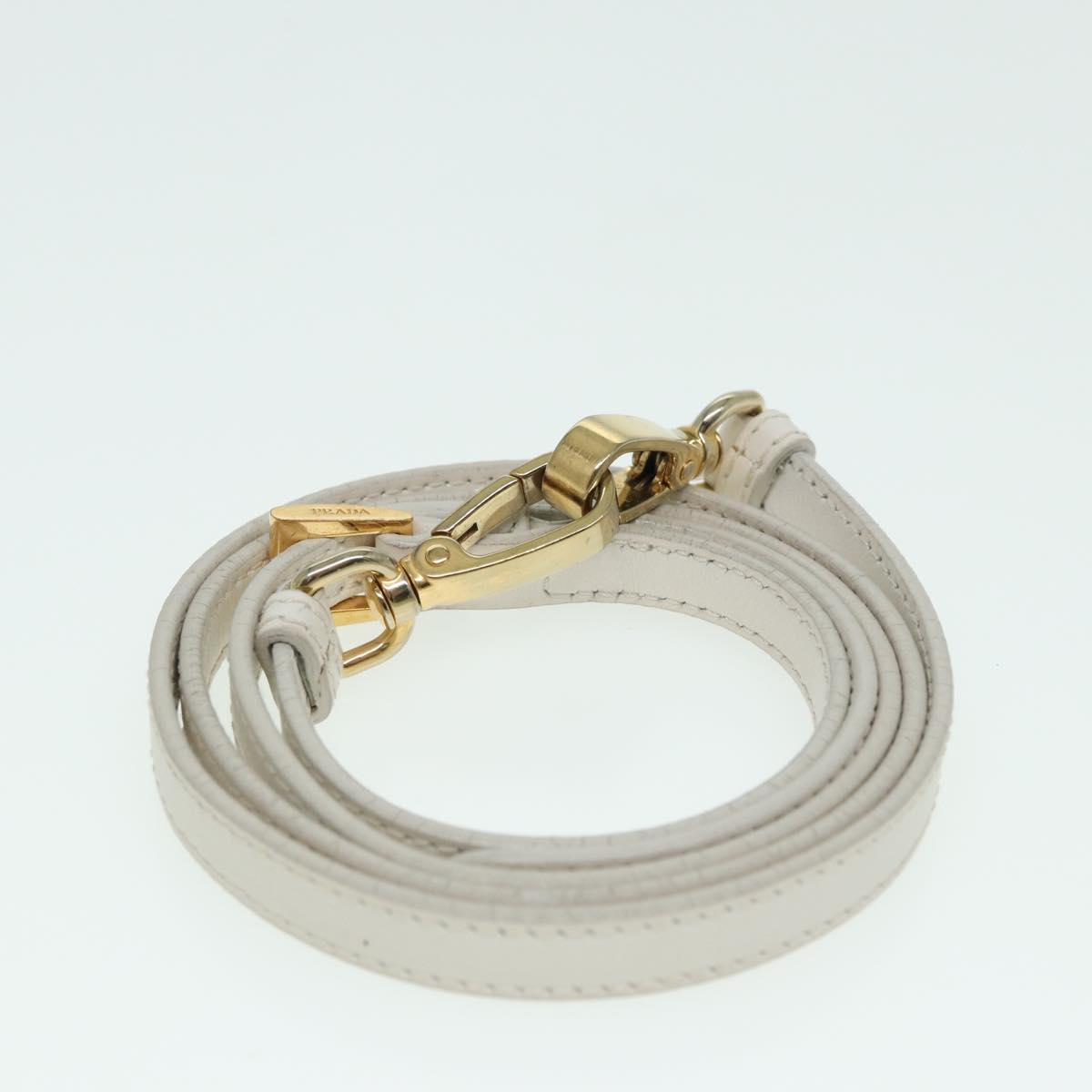 PRADA Hand Bag Safiano leather 2way White Auth 83161