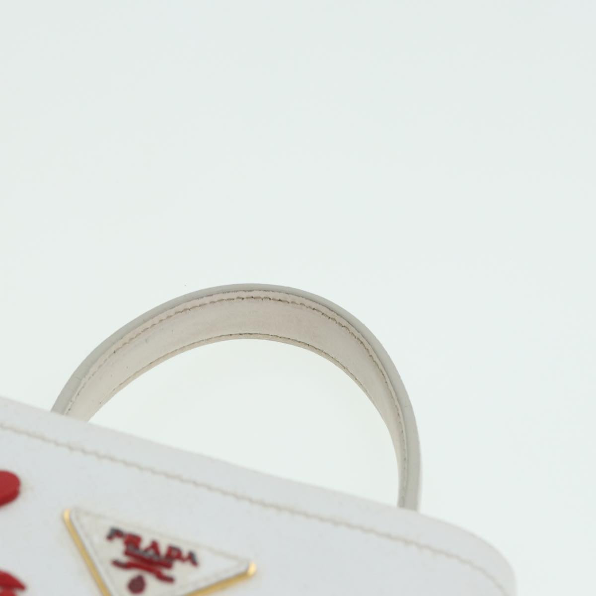 PRADA Hand Bag Safiano leather 2way White Auth 83161
