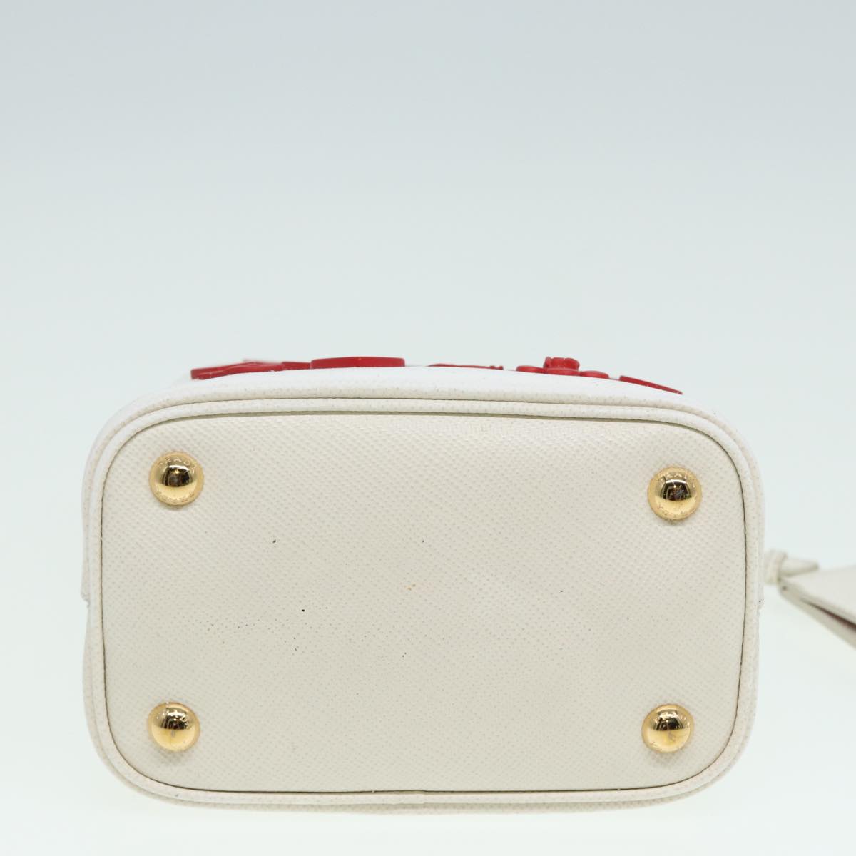 PRADA Hand Bag Safiano leather 2way White Auth 83161