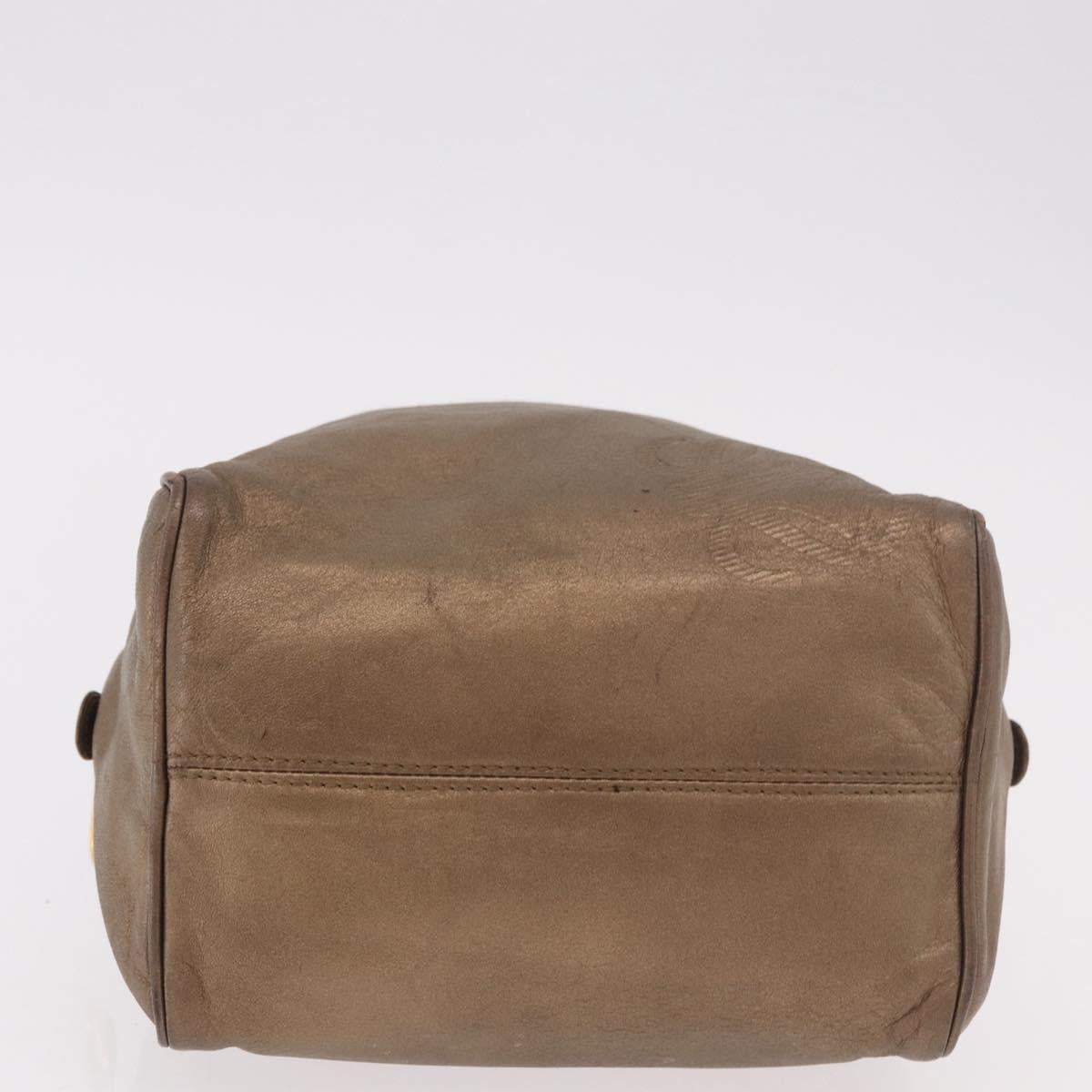 LOEWE Anagram Hand Bag Leather Gold Tone Auth 83192