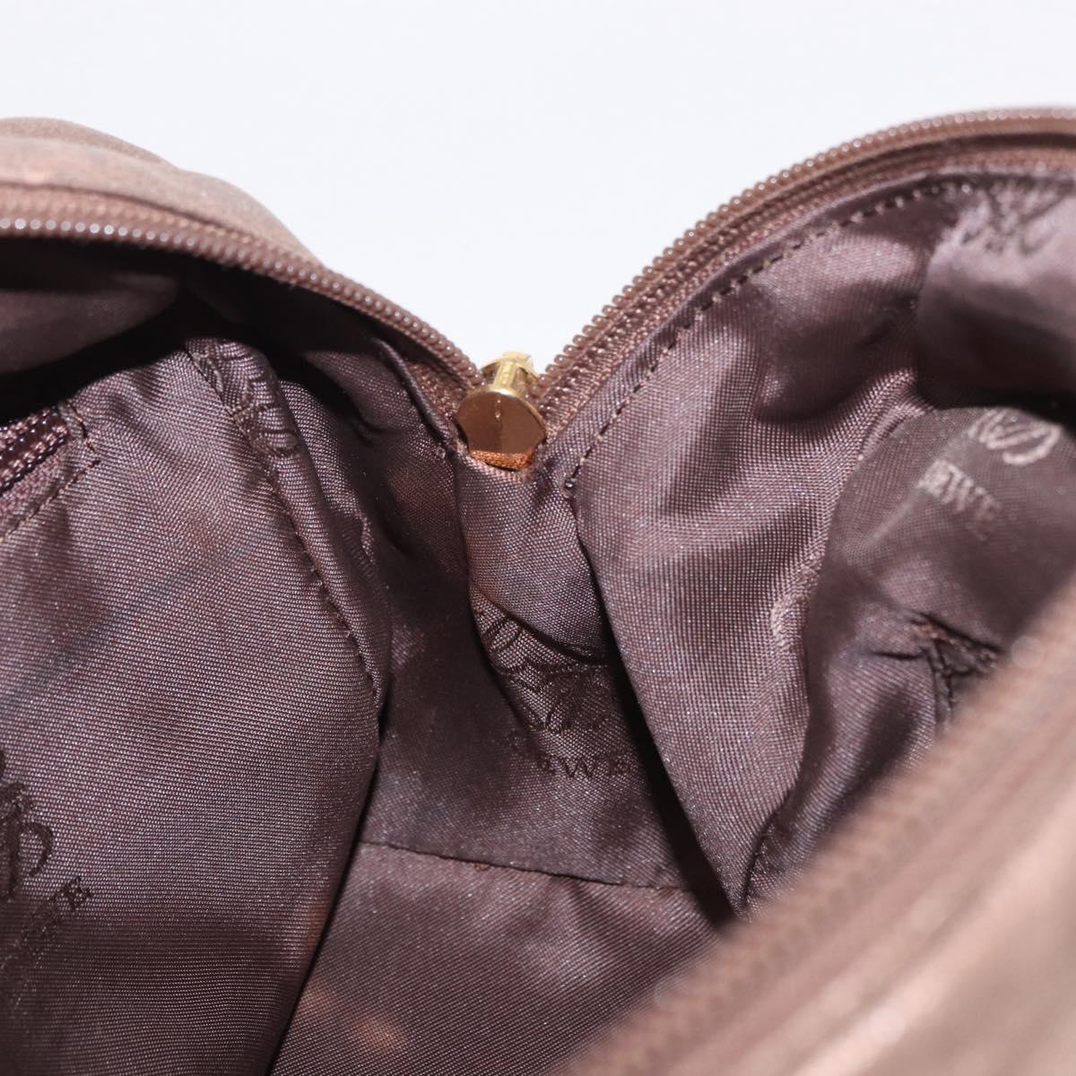 LOEWE Anagram Hand Bag Leather Gold Tone Auth 83192