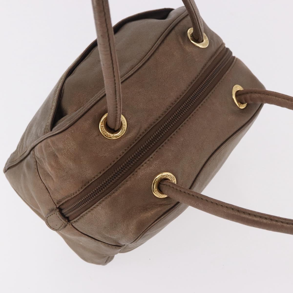 LOEWE Anagram Hand Bag Leather Gold Tone Auth 83192