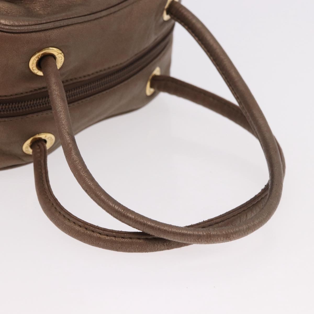 LOEWE Anagram Hand Bag Leather Gold Tone Auth 83192