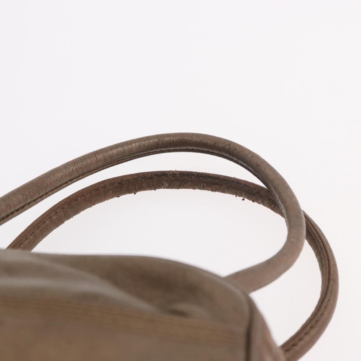LOEWE Anagram Hand Bag Leather Gold Tone Auth 83192