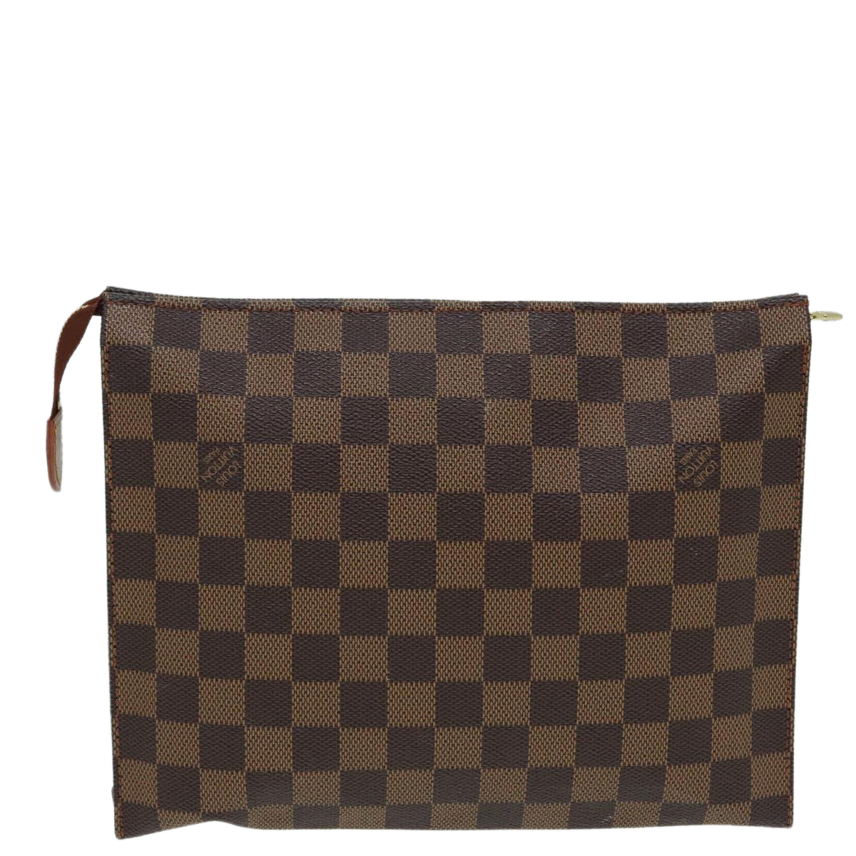 LOUIS VUITTON Damier Ebene Poche Toilette 26 Pouch N47543 LV Auth 83604