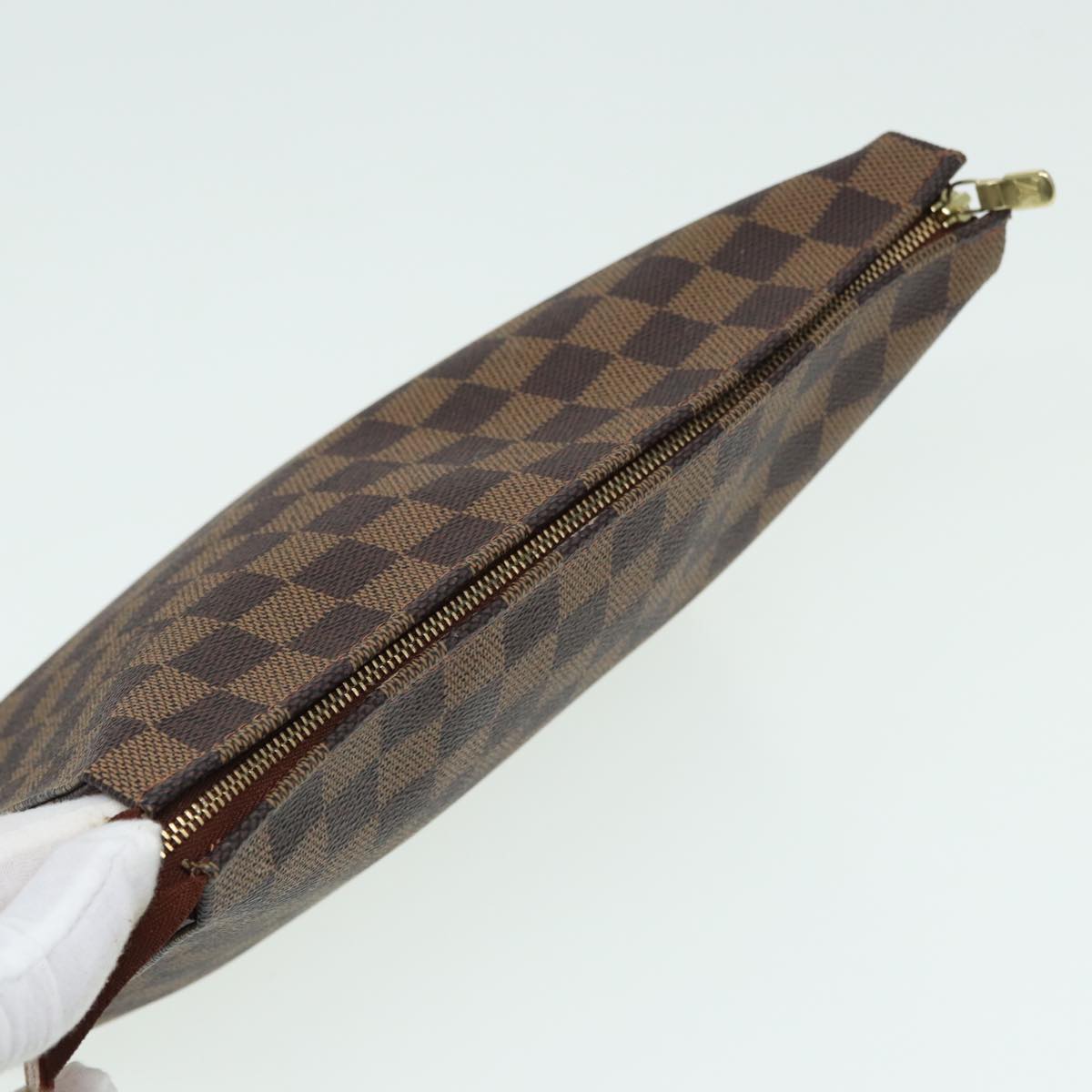 LOUIS VUITTON Damier Ebene Poche Toilette 26 Pouch N47543 LV Auth 83604