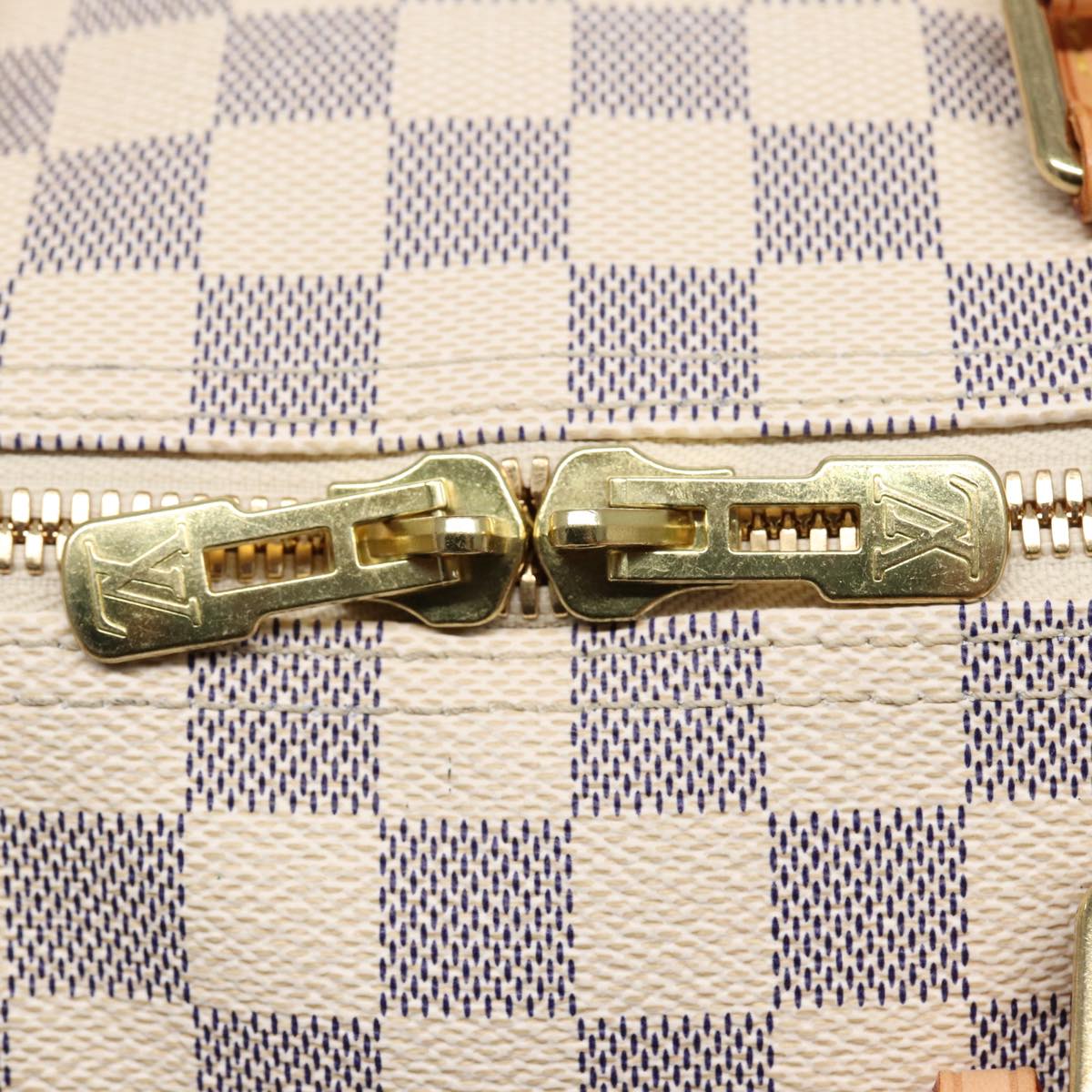 LOUIS VUITTON Damier Azur Keepall 50 Boston Bag N41430 LV Auth 83727A