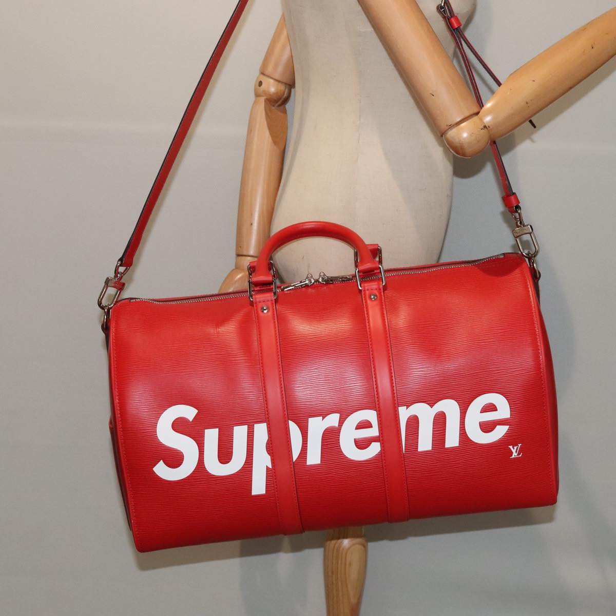 LOUIS VUITTON Epi Supreme Keepall Bandouliere 45 Boston Bag M53419 Auth 83743SM