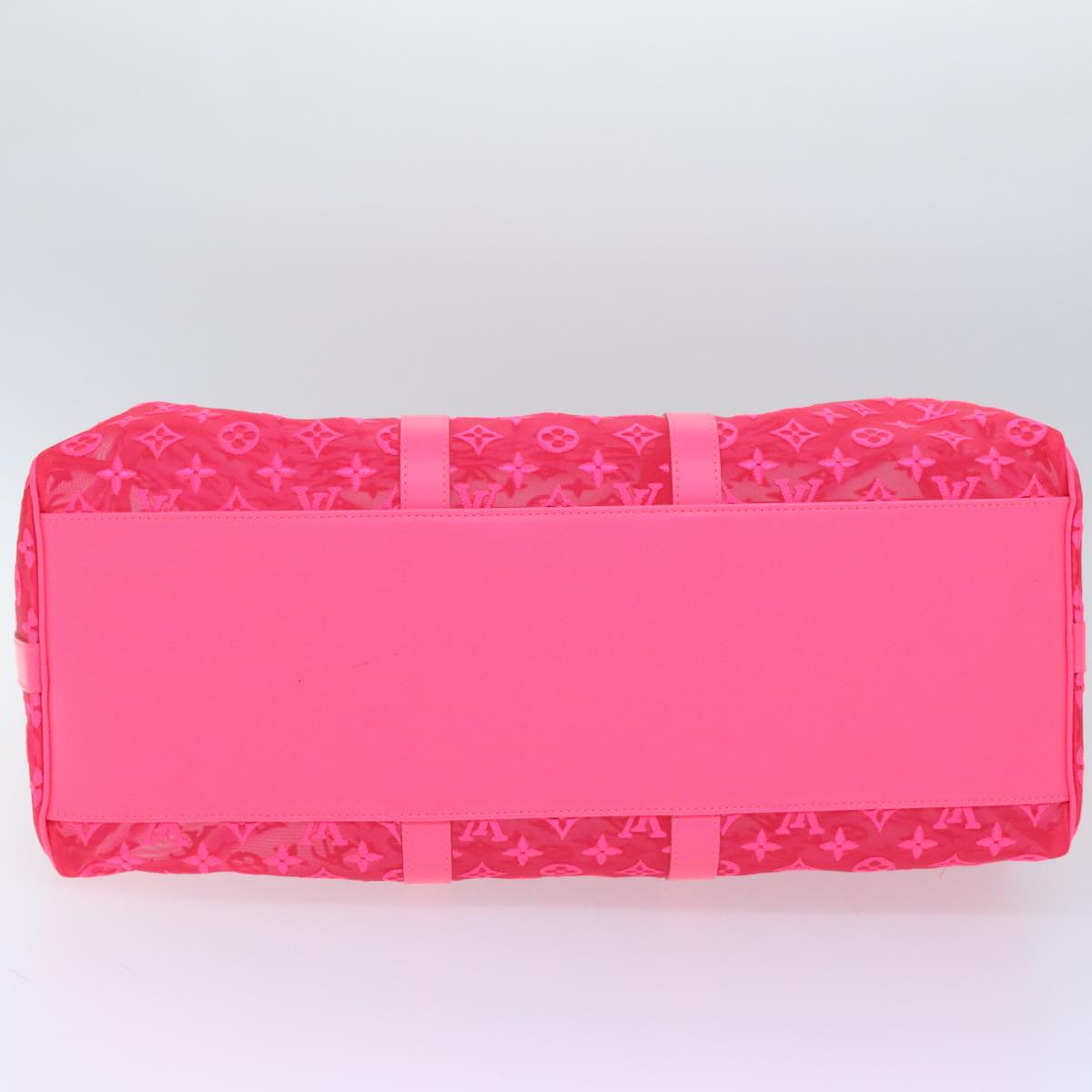 LOUIS VUITTON Monogram Mesh Keepall Bandouliere 50 Bag Pink M45048 Auth 83745SM