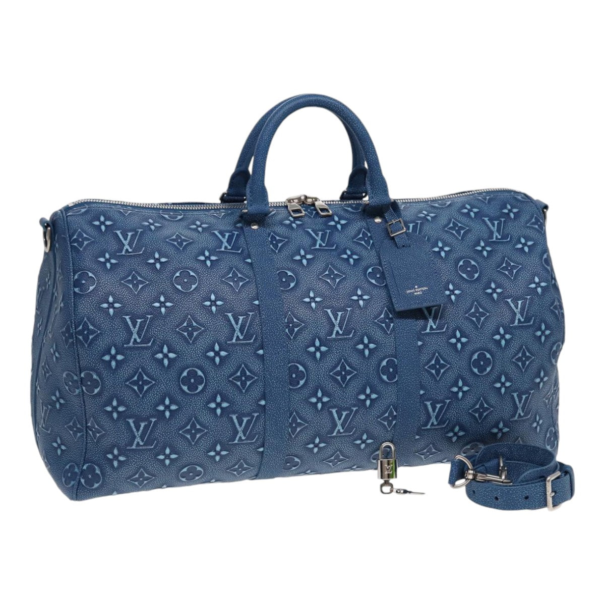 LOUIS VUITTON Monogram Cowhide Keepall Bandouliere 50 Bag M21375 LV Auth 83834SM