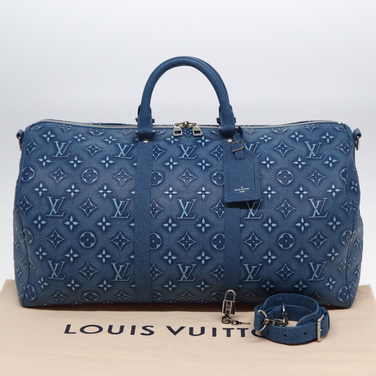 LOUIS VUITTON Monogram Cowhide Keepall Bandouliere 50 Bag M21375 LV Auth 83834SM