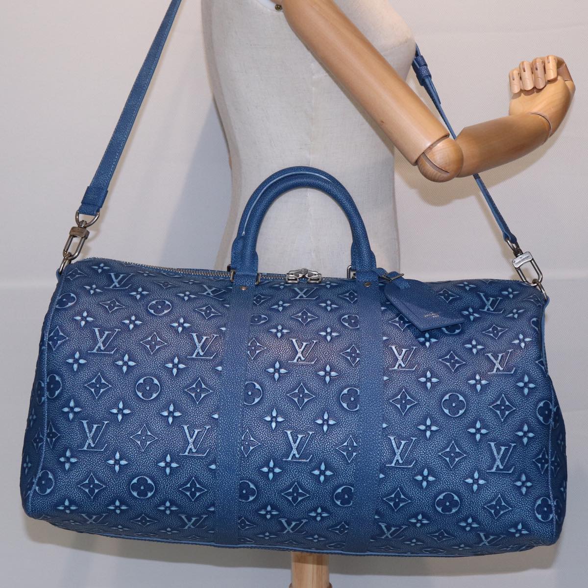 LOUIS VUITTON Monogram Cowhide Keepall Bandouliere 50 Bag M21375 LV Auth 83834SM