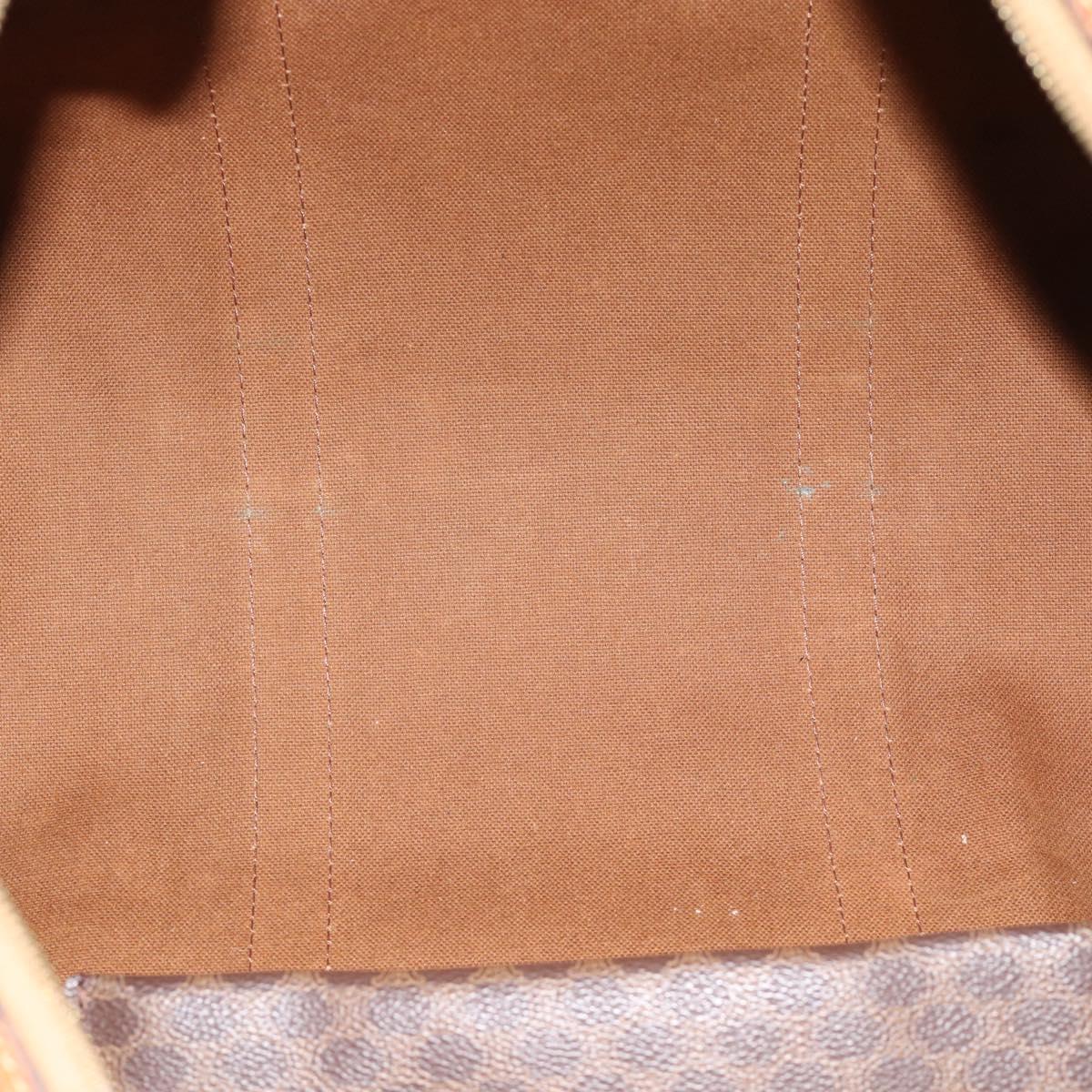 CELINE Macadam Canvas Boston Bag PVC Leather Brown Auth 83945