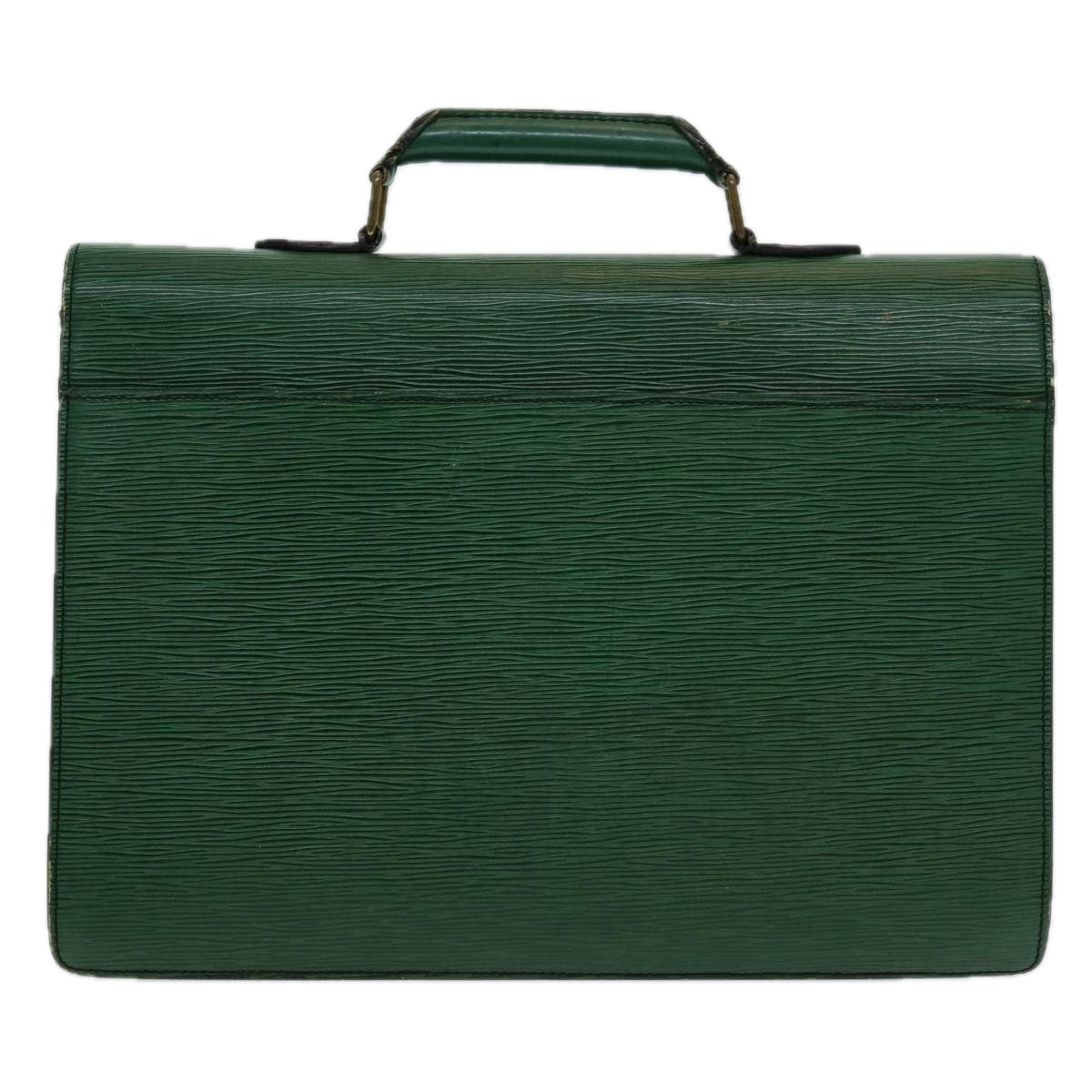 LOUIS VUITTON Epi Serviette Ambassador Business Bag Green M54412 LV Auth 84072