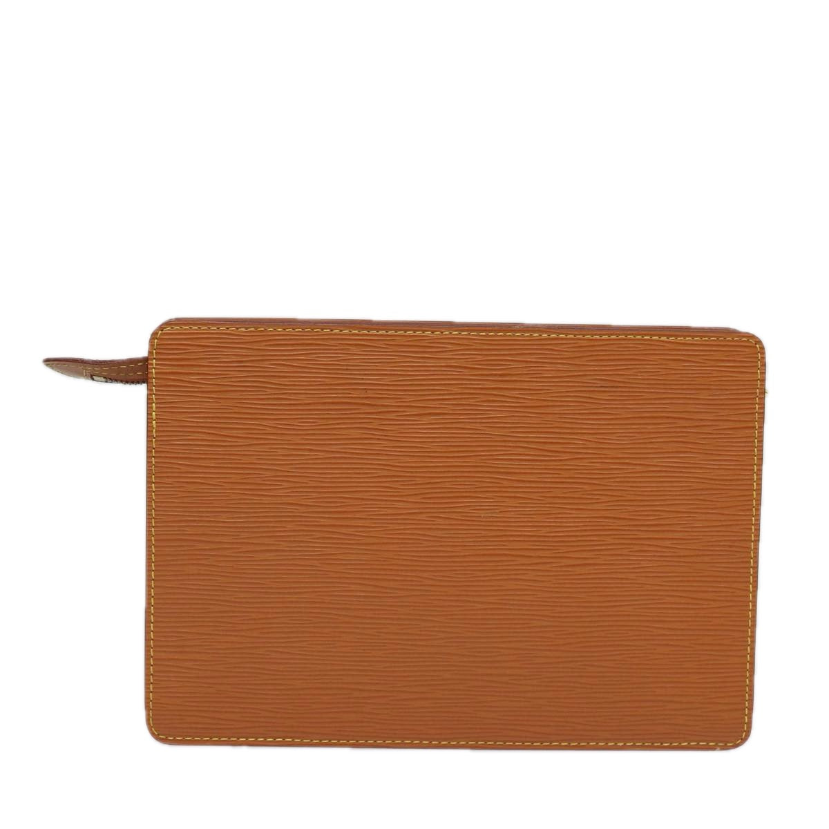 LOUIS VUITTON Epi Pochette Homme Clutch Bag Brown Zipang gold M52528 Auth 84157