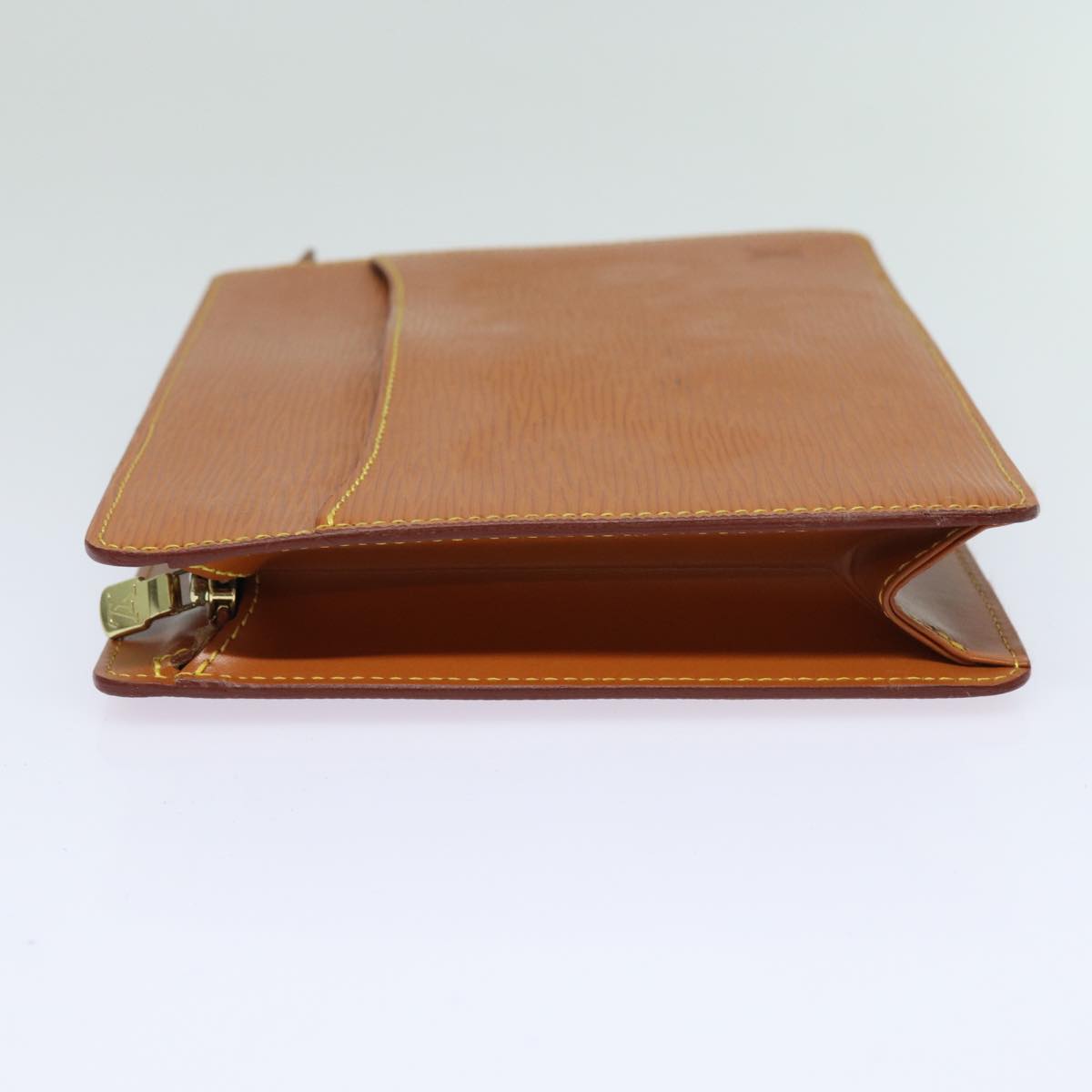 LOUIS VUITTON Epi Pochette Homme Clutch Bag Brown Zipang gold M52528 Auth 84157