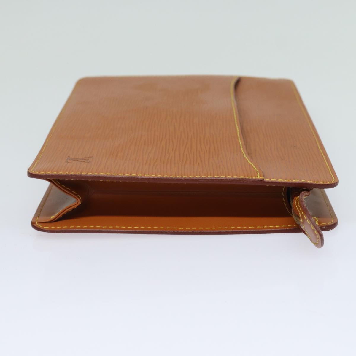 LOUIS VUITTON Epi Pochette Homme Clutch Bag Brown Zipang gold M52528 Auth 84157