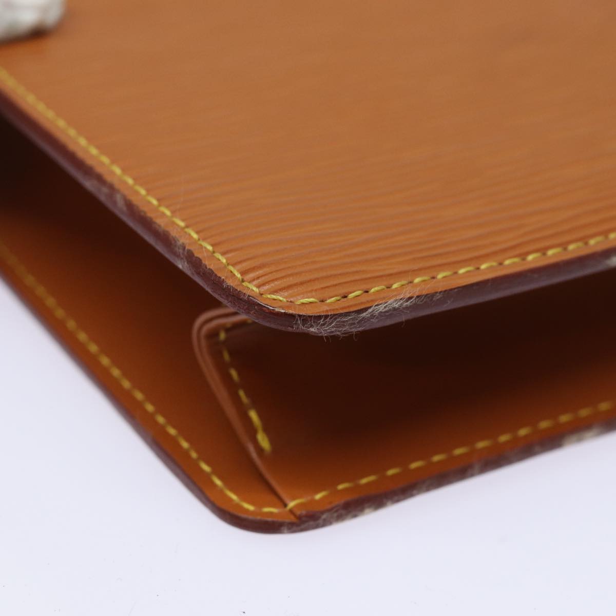 LOUIS VUITTON Epi Pochette Homme Clutch Bag Brown Zipang gold M52528 Auth 84157