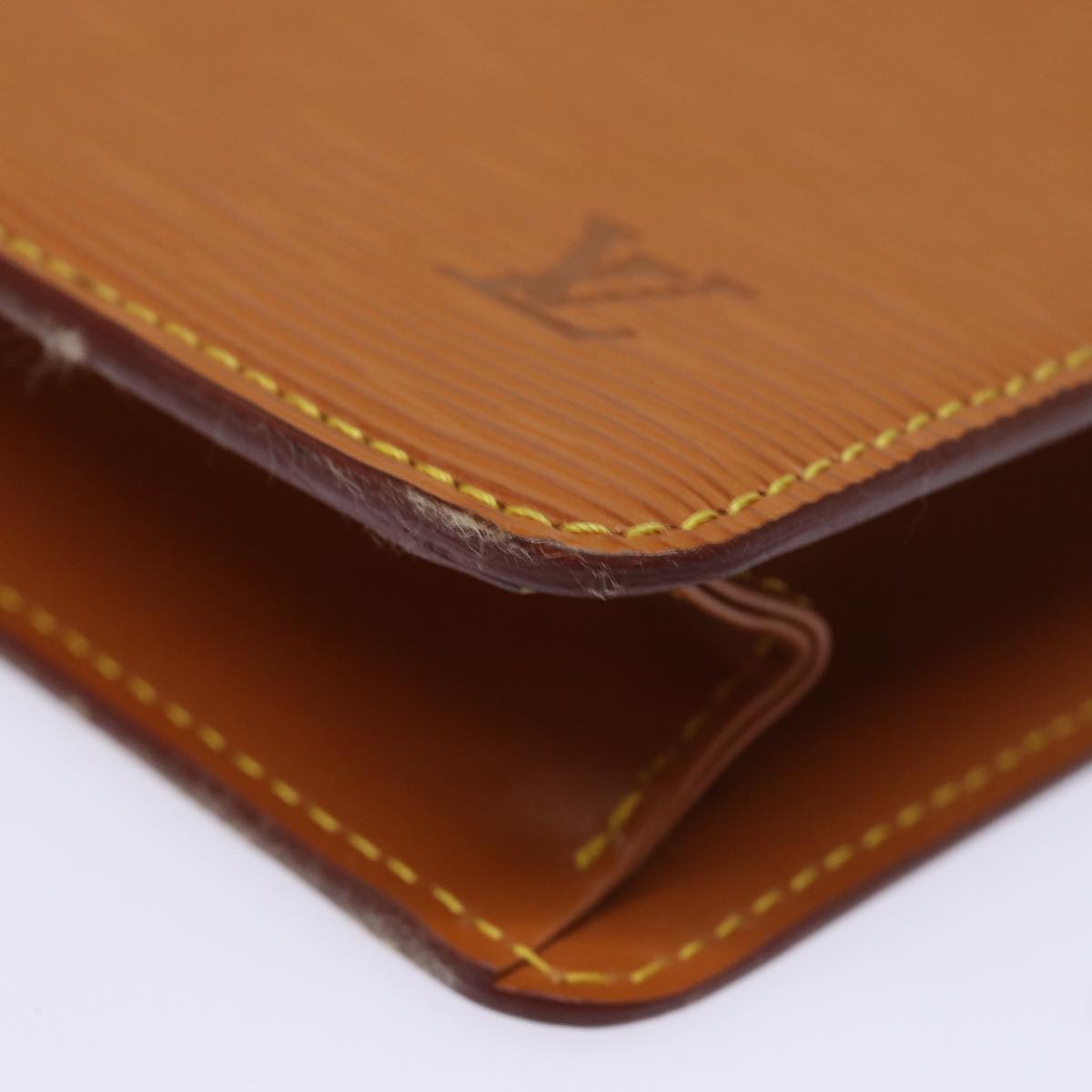 LOUIS VUITTON Epi Pochette Homme Clutch Bag Brown Zipang gold M52528 Auth 84157