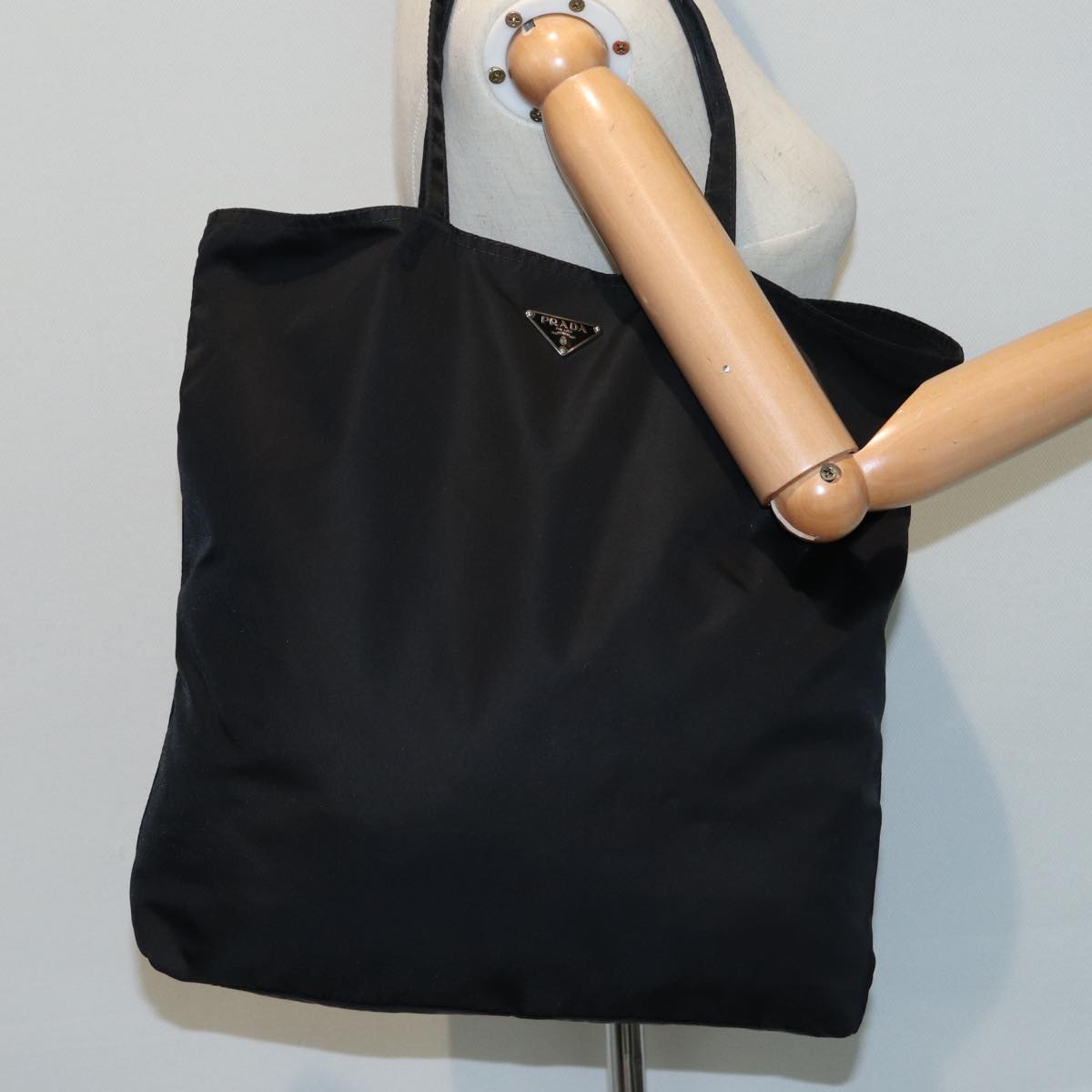 PRADA Tote Bag Nylon Black Auth 84242