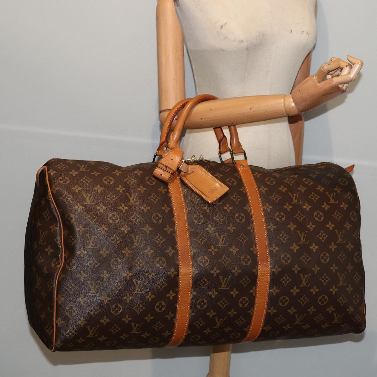 LOUIS VUITTON Monogram Keepall 60 Boston Bag M41422 LV Auth 84255