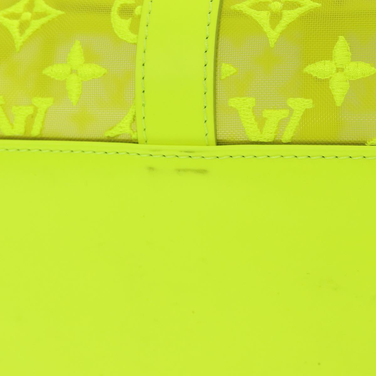 LOUIS VUITTON Monogram Mesh Keepall Bandouliere 50 Bag Yellow M55380 Auth 84353SM