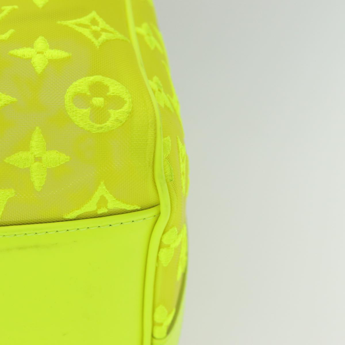 LOUIS VUITTON Monogram Mesh Keepall Bandouliere 50 Bag Yellow M55380 Auth 84353SM