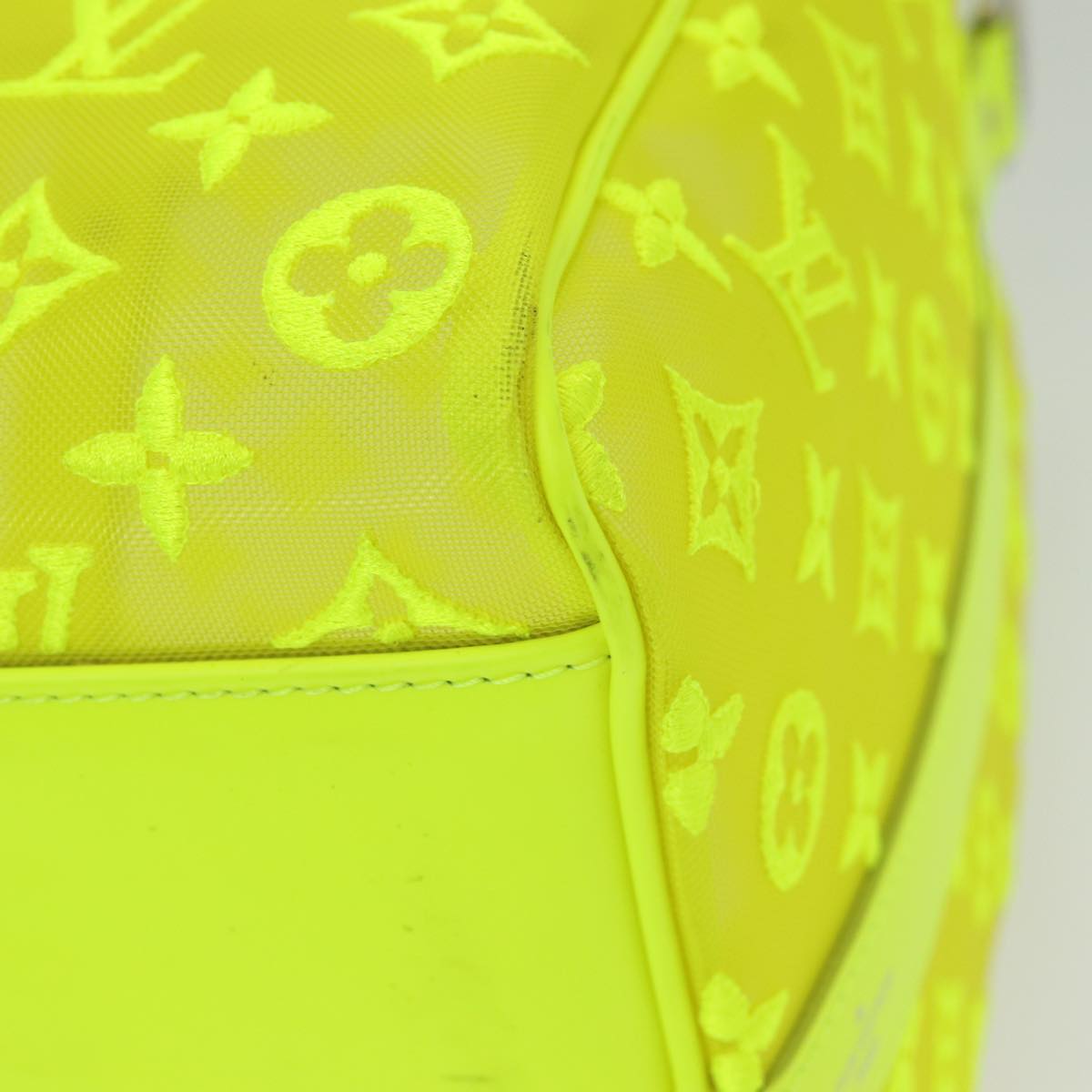 LOUIS VUITTON Monogram Mesh Keepall Bandouliere 50 Bag Yellow M55380 Auth 84353SM