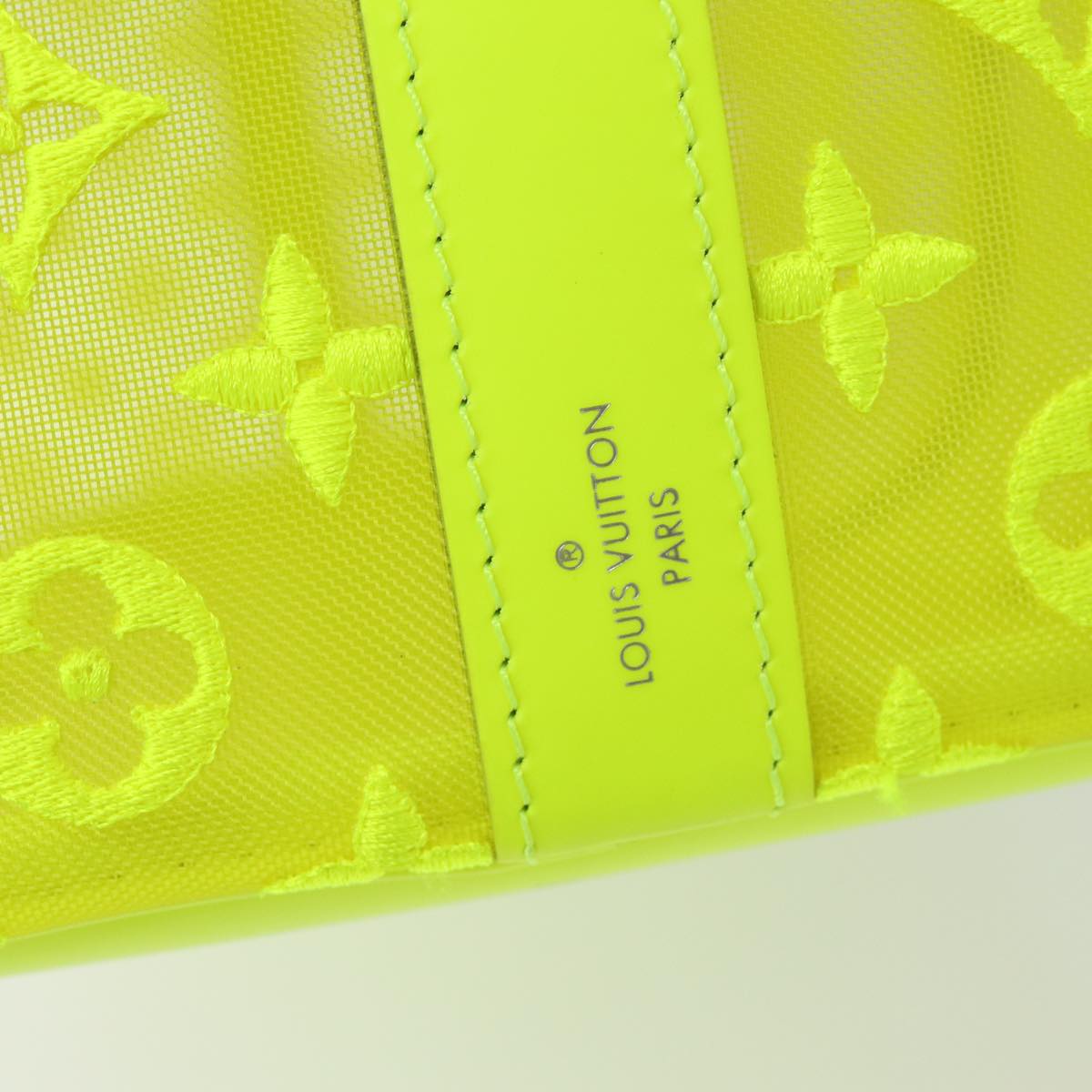 LOUIS VUITTON Monogram Mesh Keepall Bandouliere 50 Bag Yellow M55380 Auth 84353SM
