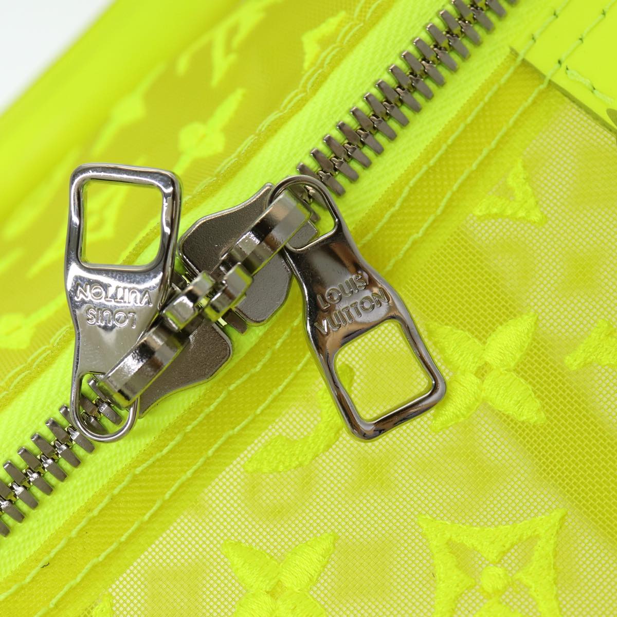 LOUIS VUITTON Monogram Mesh Keepall Bandouliere 50 Bag Yellow M55380 Auth 84353SM