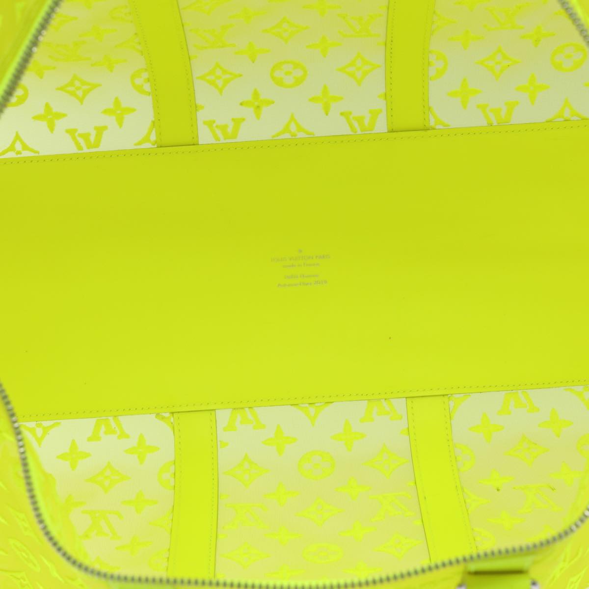 LOUIS VUITTON Monogram Mesh Keepall Bandouliere 50 Bag Yellow M55380 Auth 84353SM