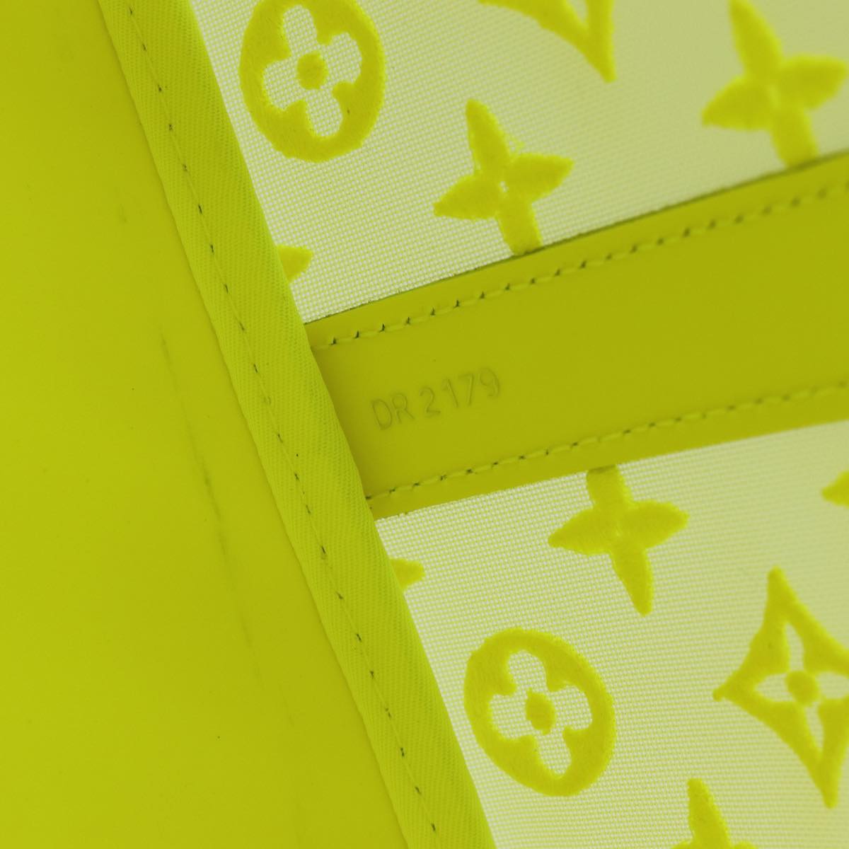 LOUIS VUITTON Monogram Mesh Keepall Bandouliere 50 Bag Yellow M55380 Auth 84353SM