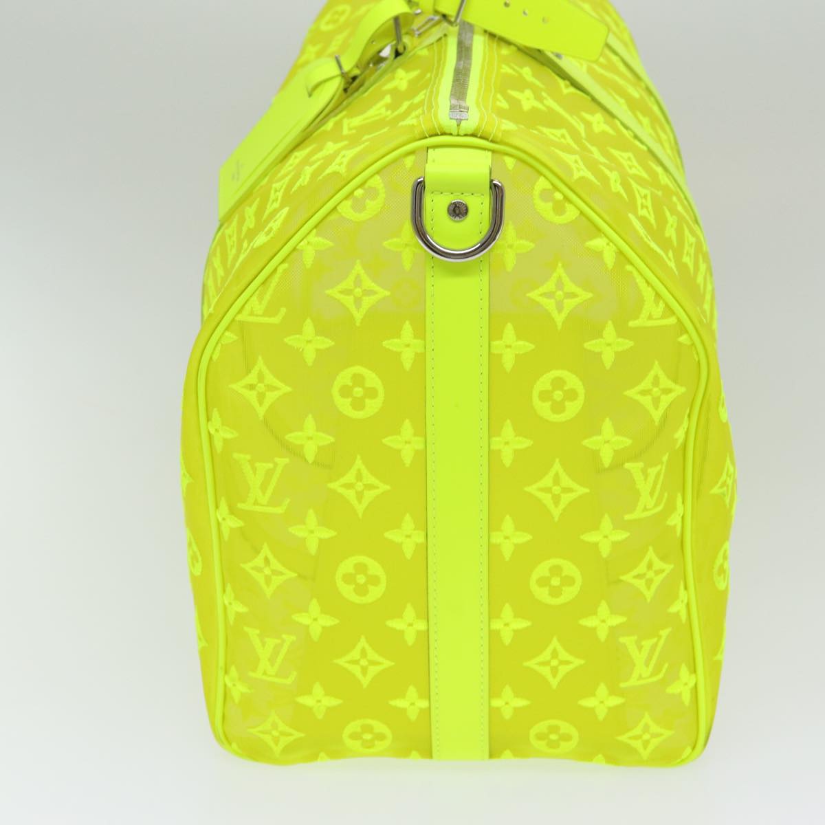 LOUIS VUITTON Monogram Mesh Keepall Bandouliere 50 Bag Yellow M55380 Auth 84353SM