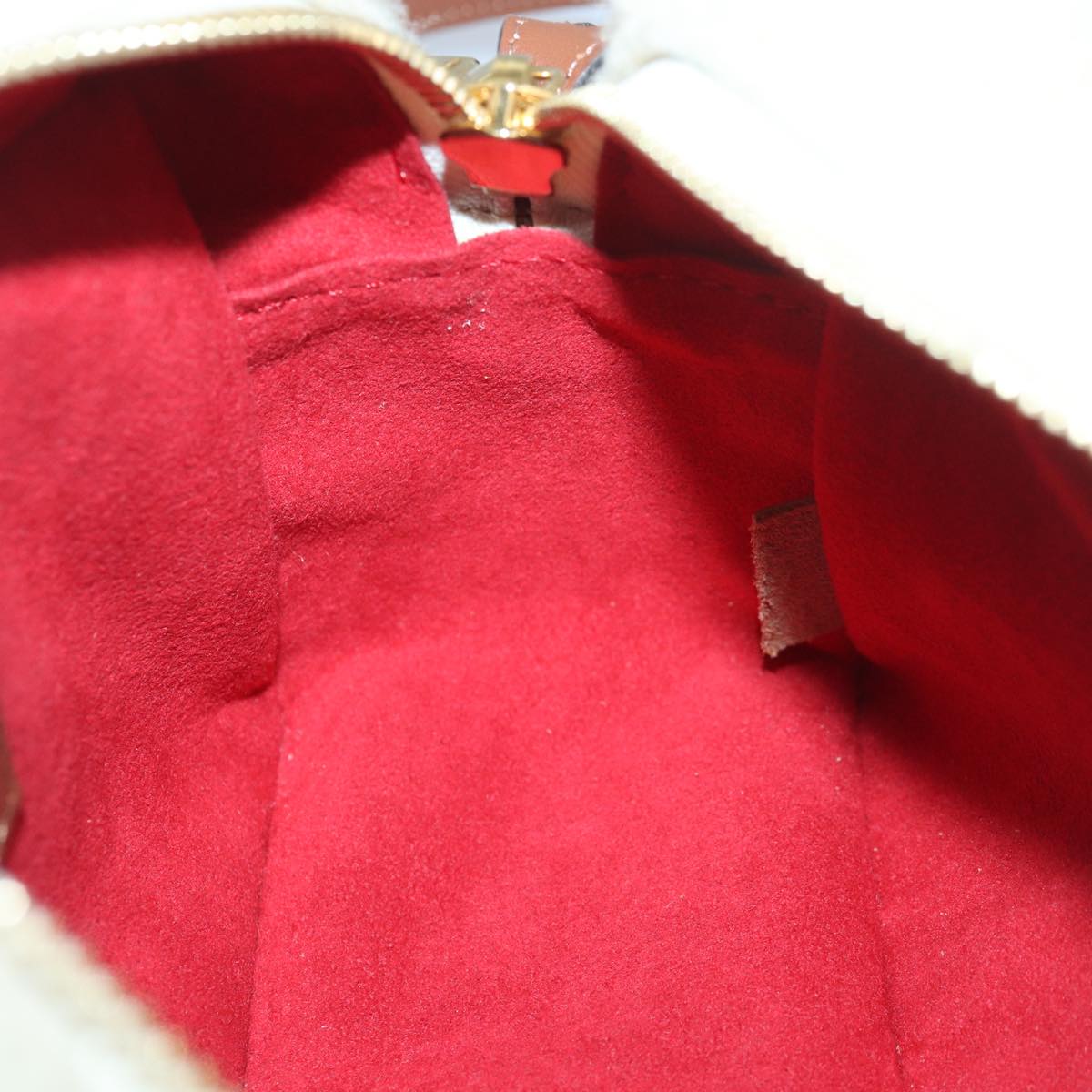 LOUIS VUITTON Monogram Teddy Beach Pouch Beige Black M68599 LV Auth 84395SA