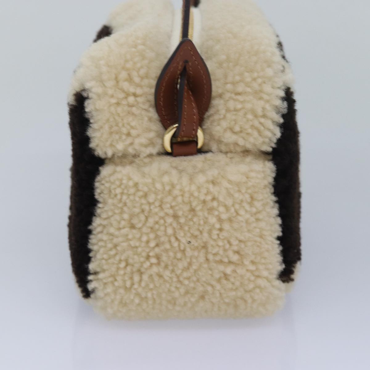 LOUIS VUITTON Monogram Teddy Beach Pouch Beige Black M68599 LV Auth 84395SA