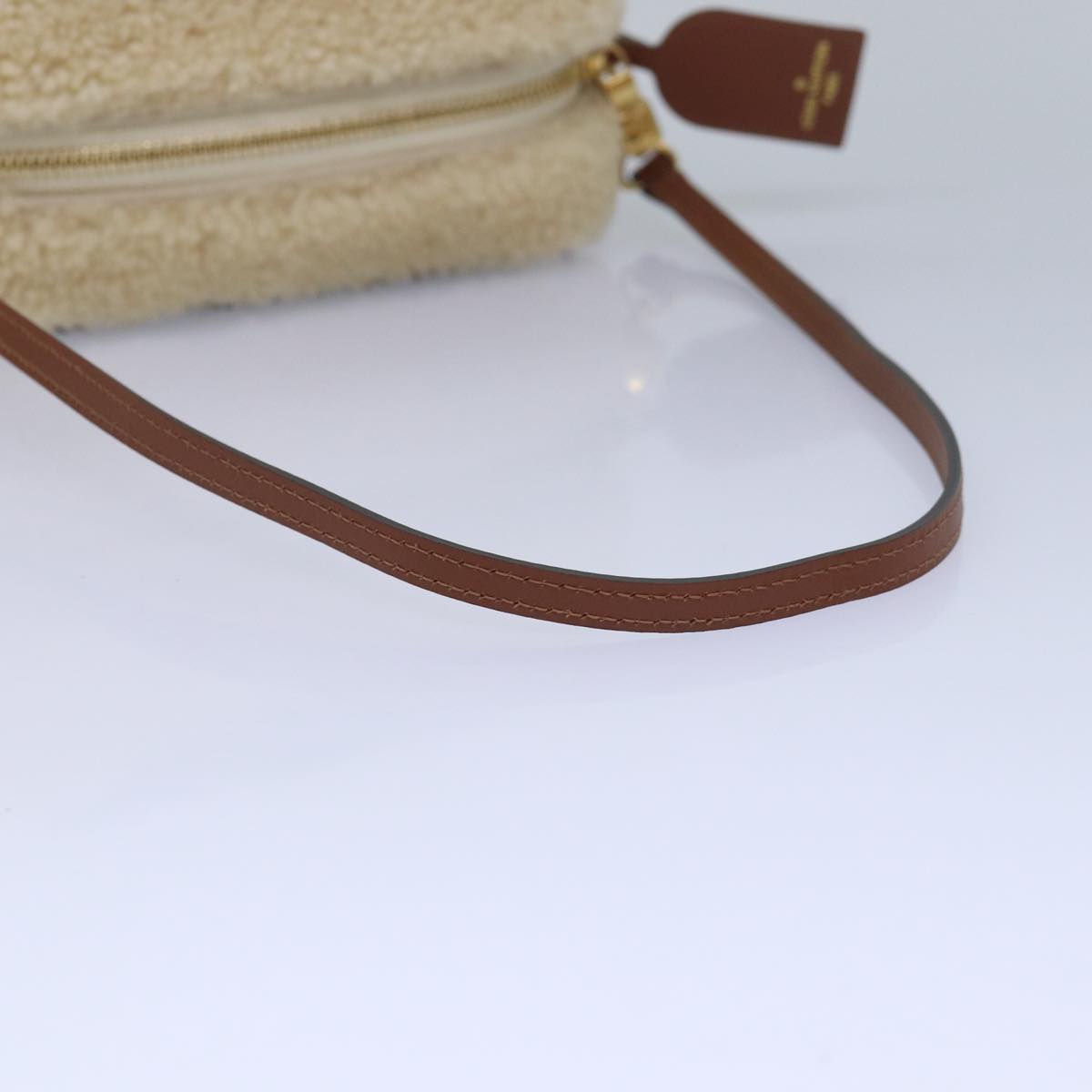 LOUIS VUITTON Monogram Teddy Beach Pouch Beige Black M68599 LV Auth 84395SA