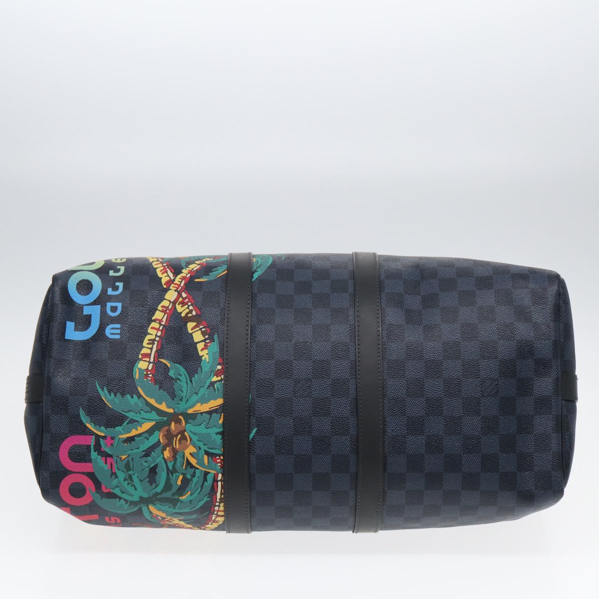 LOUIS VUITTON Damier Cobalt Keepall Bandouliere 45 Boston Bag N50002 Auth 84480S