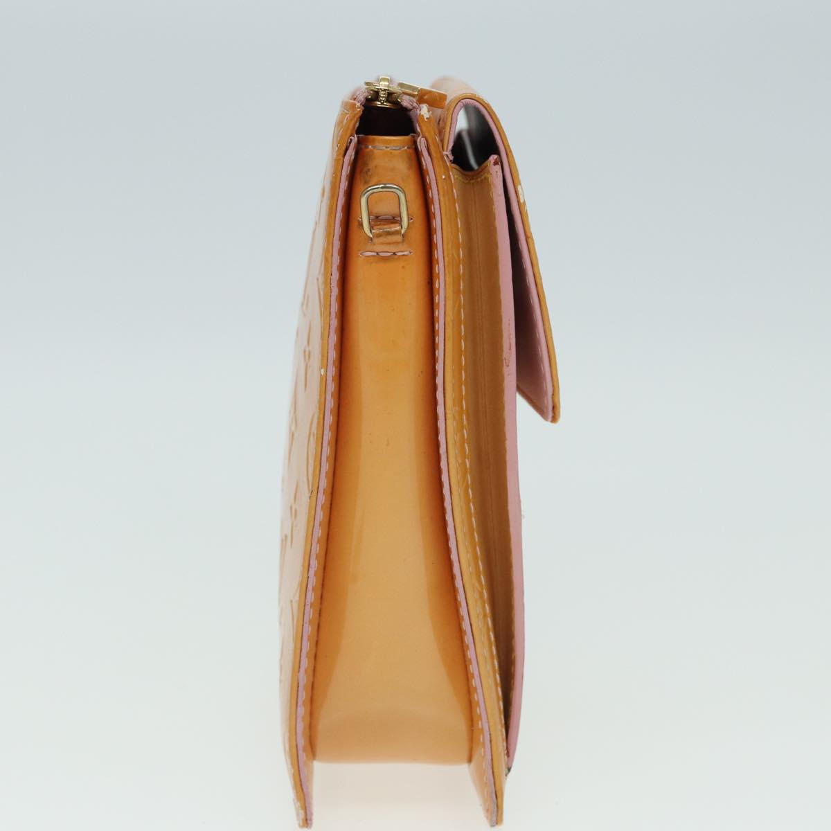 LOUIS VUITTON Monogram Vernis Motto Pouch Marshmallow Pink M91312 LV Auth 84628