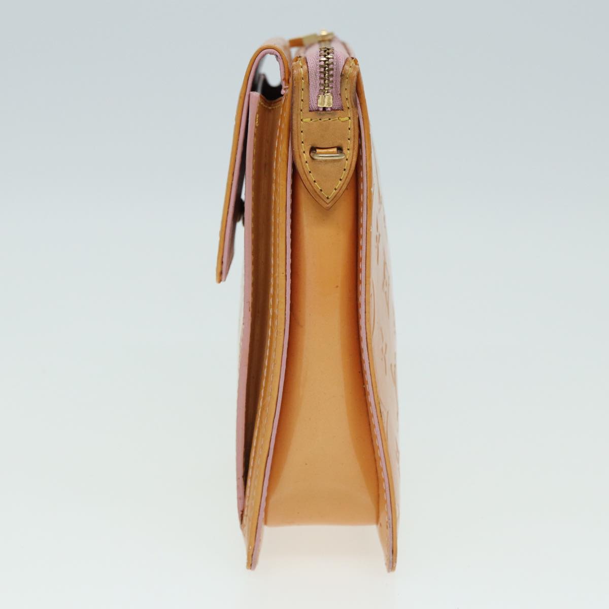 LOUIS VUITTON Monogram Vernis Motto Pouch Marshmallow Pink M91312 LV Auth 84628