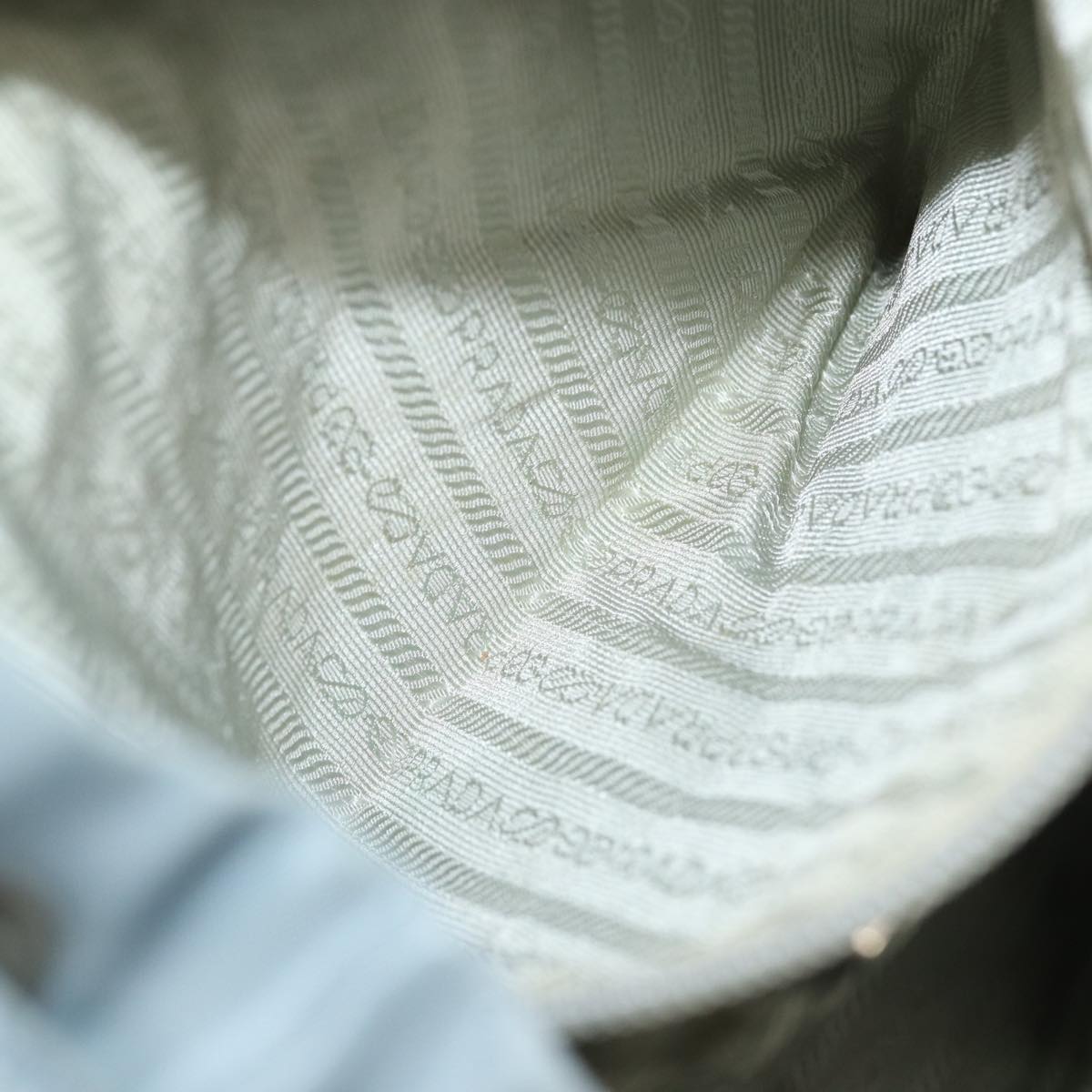 PRADA Backpack Nylon Light Blue Silver Auth 84646