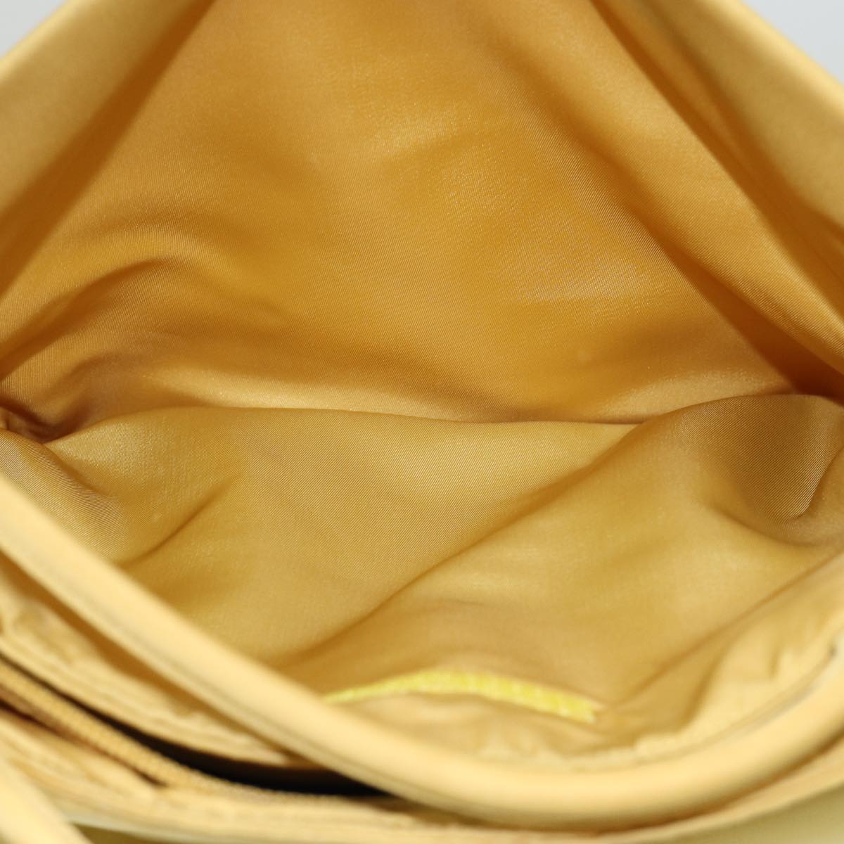 PRADA Tote Bag Nylon Yellow Silver Auth 84670