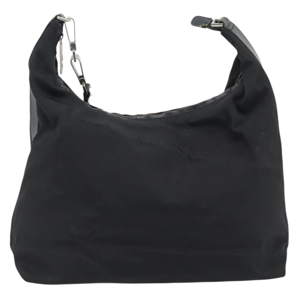 GUCCI Shoulder Bag Canvas Black Silver 001 2113 1955 Auth 84672