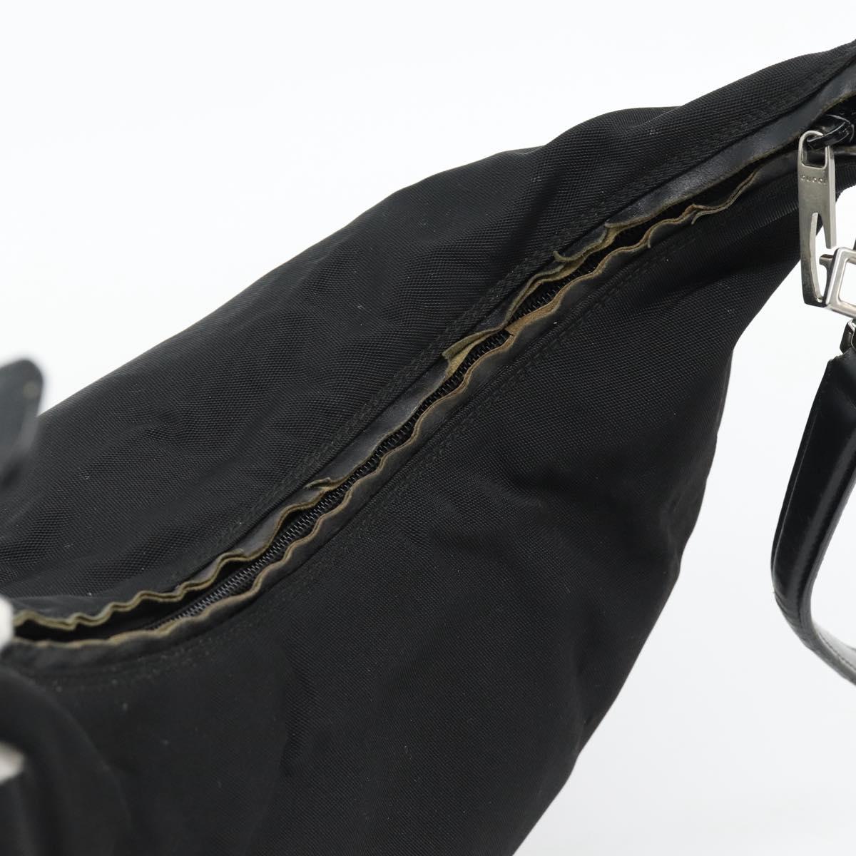 GUCCI Shoulder Bag Canvas Black Silver 001 2113 1955 Auth 84672