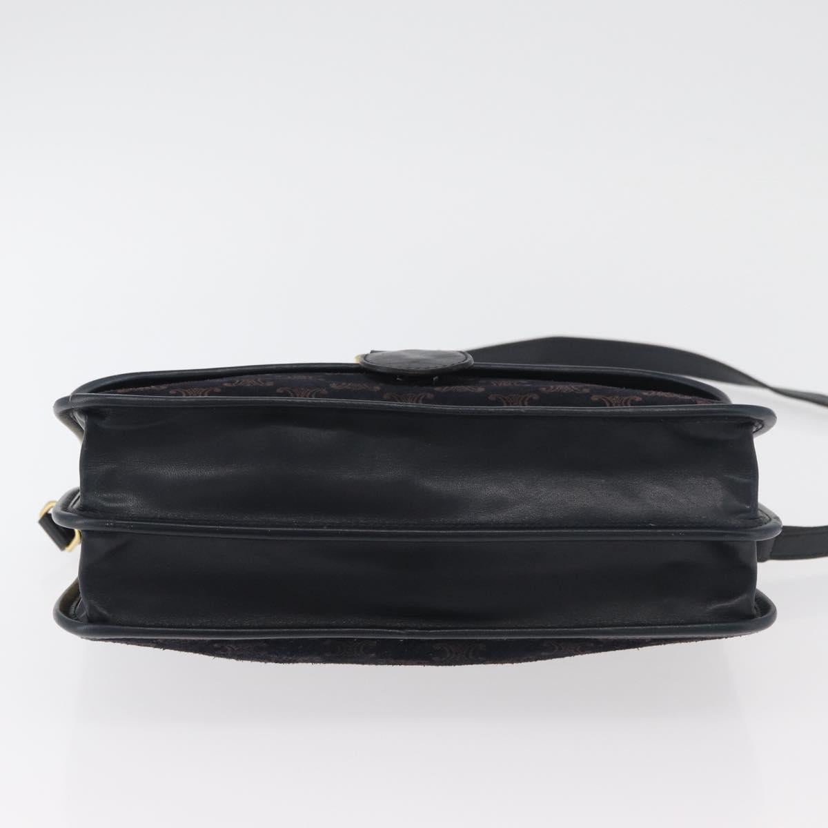 CELINE Macadam Canvas Shoulder Bag Black Auth 85006