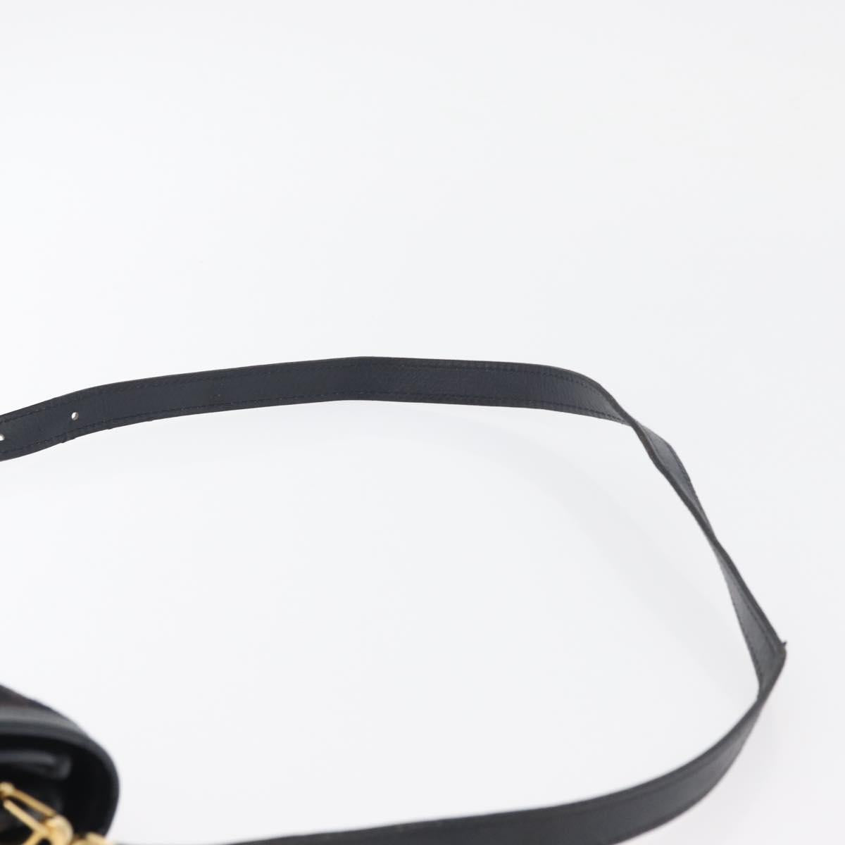 CELINE Macadam Canvas Shoulder Bag Black Auth 85006