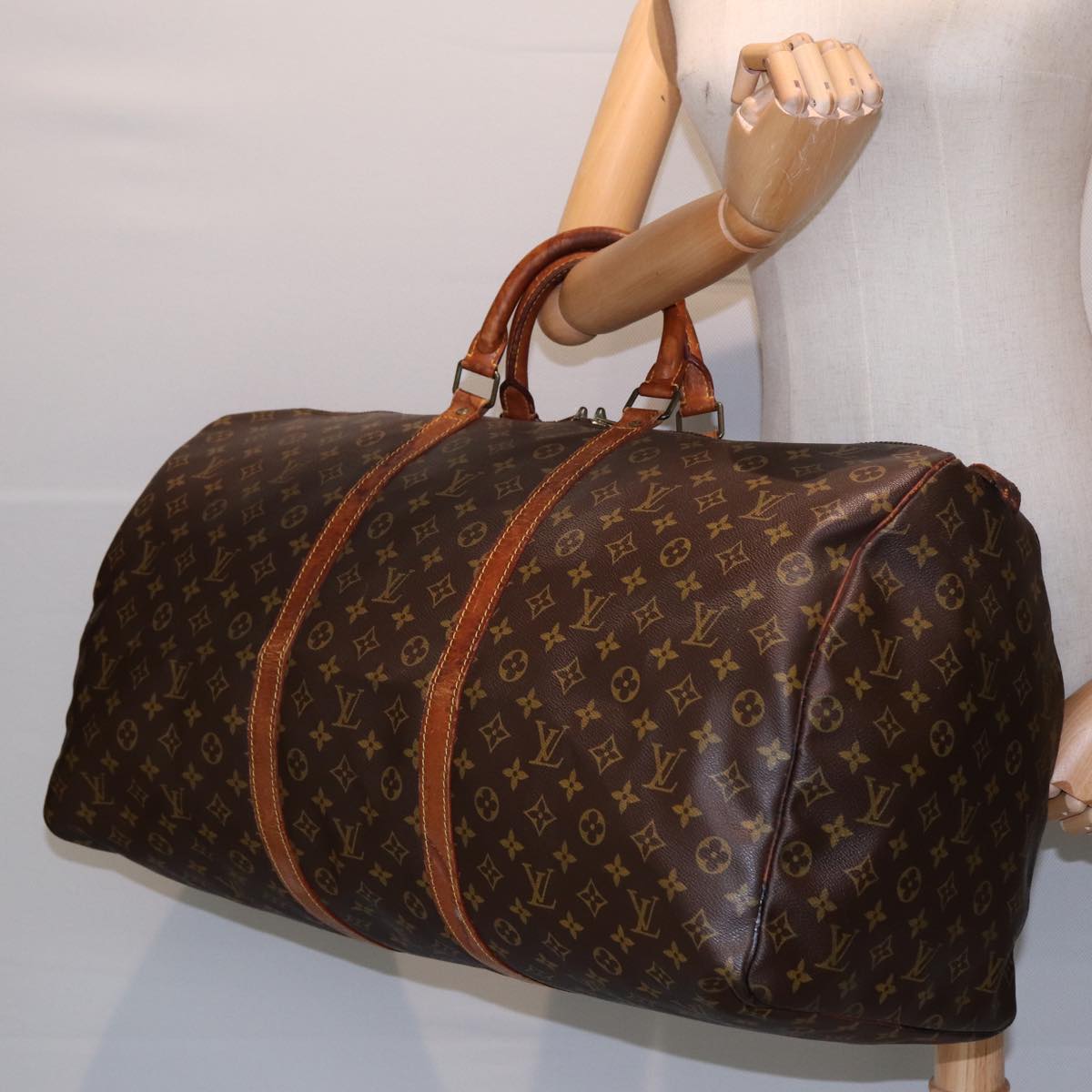 LOUIS VUITTON Monogram Keepall 60 Boston Bag M41422 LV Auth 85116