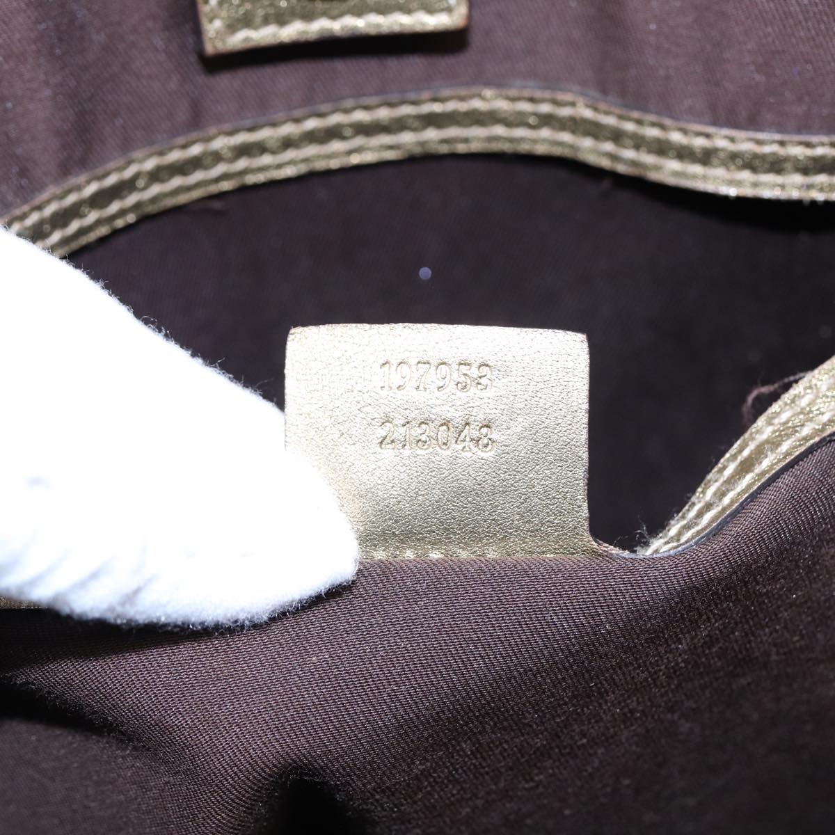 GUCCI GG Crystal Tote Bag Gold Beige 197953 Auth 85182