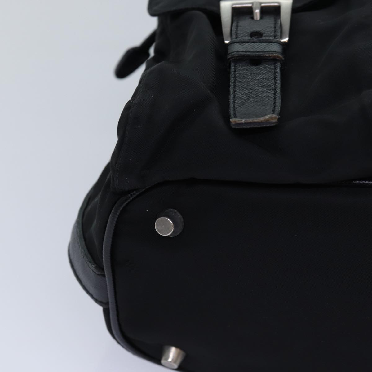 PRADA Backpack Nylon Black Silver Auth 85289V
