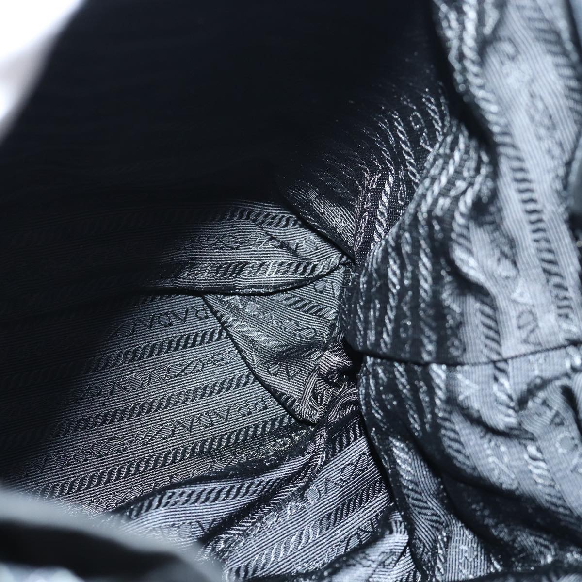 PRADA Backpack Nylon Black Silver Auth 85289V