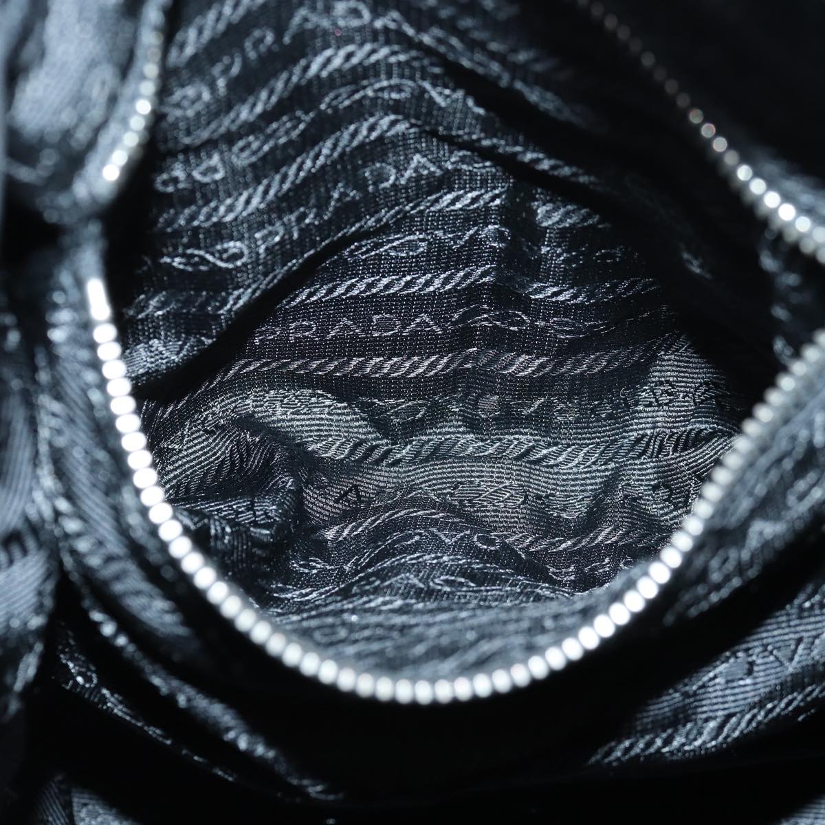 PRADA Backpack Nylon Black Silver Auth 85289V